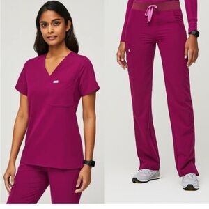 Figs Dark Magenta Scrub SET